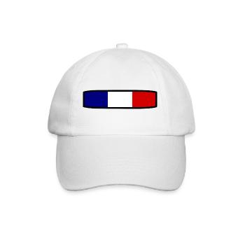 Frankreich Flagge - Baseballkappe - Weiß/Weiß - Vorne
