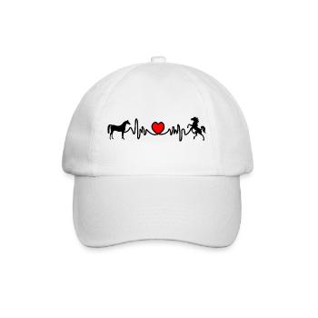 Herzfrequenz reiten - Baseballkappe - Weiß/Weiß - Vorne