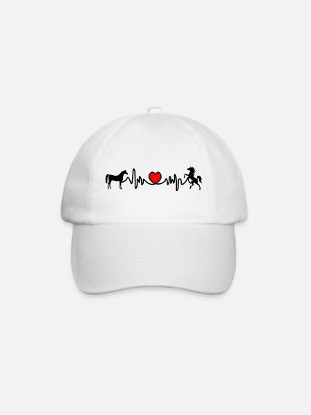 Herzfrequenz reiten - Baseballkappe - Weiß/Weiß