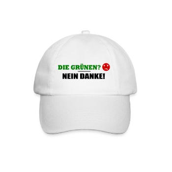 Die grünen nein danke - Baseballkappe - Weiß/Weiß - Vorne
