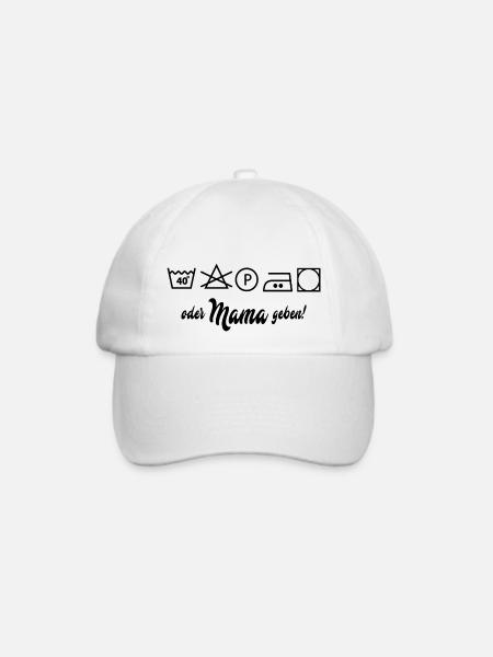 Wäsche waschen oder Mama geben - Baseballkappe - Weiß/Weiß