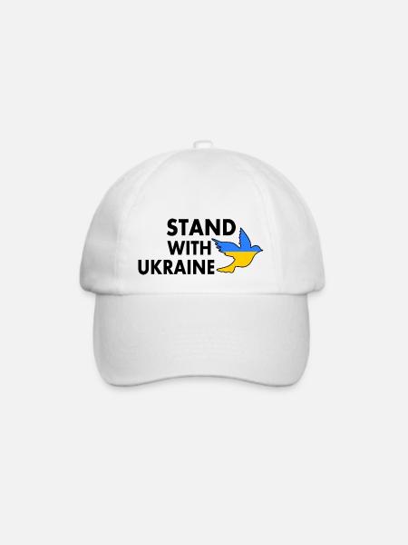 stand with ukraine - Baseballkappe - Weiß/Weiß