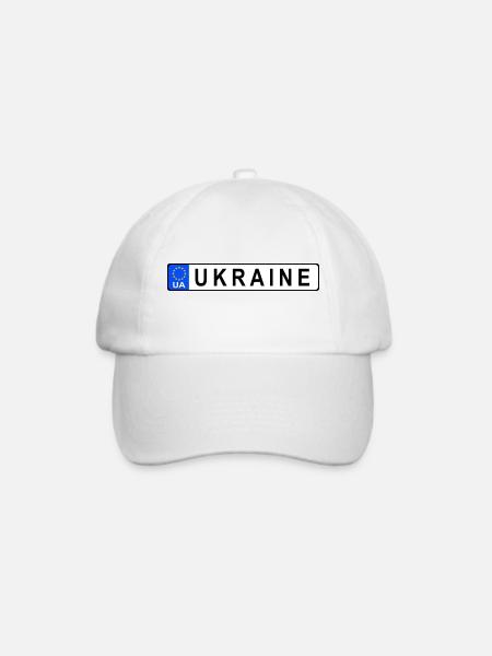 Ukraine in der Europäischen Union, Kfz-Kennzeichen - Baseballkappe - Weiß/Weiß
