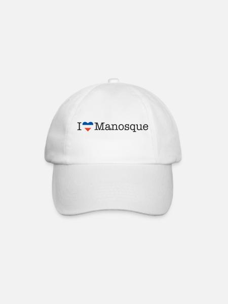 I love Manosque - Baseballkappe - Weiß/Weiß