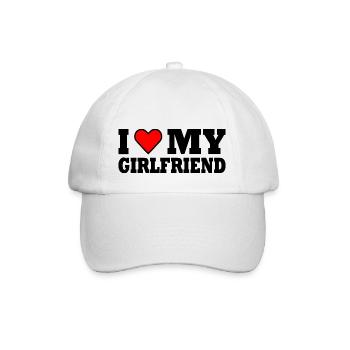 I love my girlfriend - Baseballkappe - Weiß/Weiß - Vorne