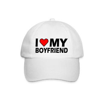 I love my boyfriend - Baseballkappe - Weiß/Weiß - Vorne