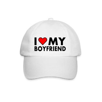 I love my boyfriend - Baseballkappe - Weiß/Weiß - Vorne
