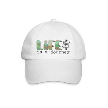 Life is a journey - Das Leben ist eine Reise - Baseballkappe - Weiß/Weiß - Vorne