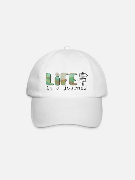 Life is a journey - Das Leben ist eine Reise - Baseballkappe - Weiß/Weiß