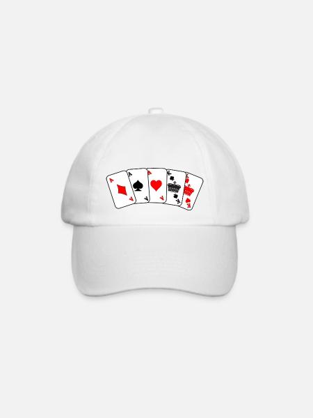 Poker - Baseballkappe - Weiß/Weiß