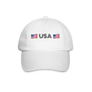 USA – US-Flaggen - Baseballkappe - Weiß/Weiß - Vorne