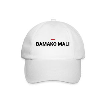 Bamako Mali – Typografie Mali - Baseballkappe - Weiß/Weiß - Vorne