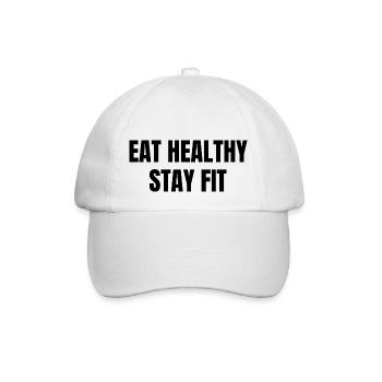 Gesund Essen Fitness - Baseballkappe - Weiß/Weiß - Vorne