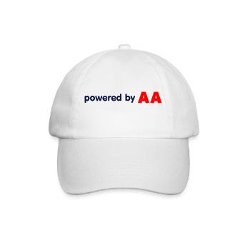 powered by AA - Baseballkappe - Weiß/Weiß - Vorne