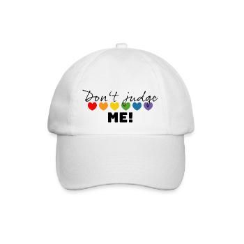 Regenbogenherzchen dont judge me schwarz - Baseballkappe - Weiß/Weiß - Vorne