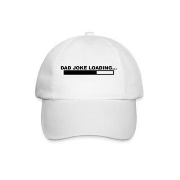 Ein cooles "Dad Joke Loading" Design für ihn - Baseballkappe - Weiß/Weiß - Vorne