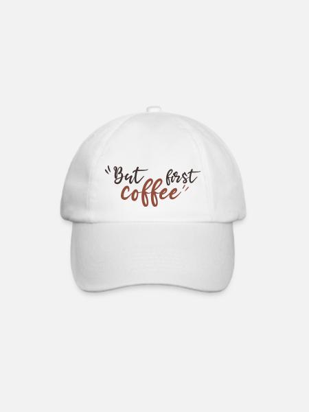 Aber zuerst Kaffee schwarz - Baseballkappe - Weiß/Weiß
