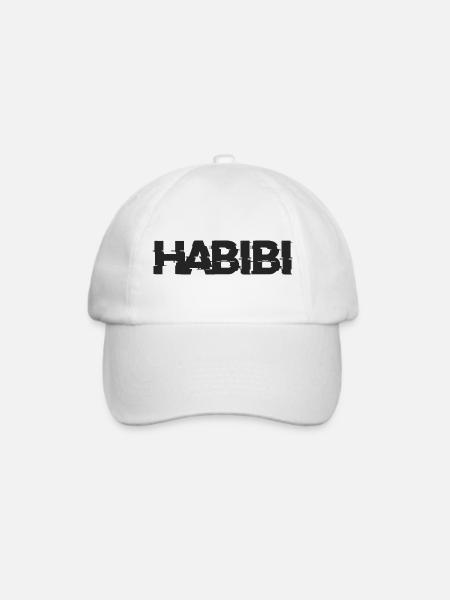 Habibi Schriftzug - Baseballkappe - Weiß/Weiß