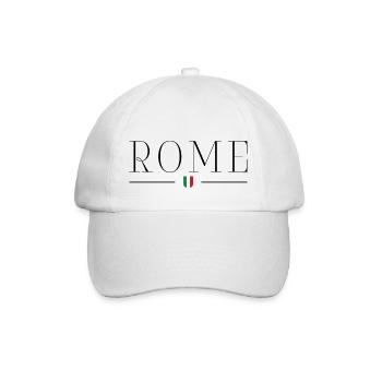 Ich liebe Rom - Italien - Baseballkappe - Weiß/Weiß - Vorne