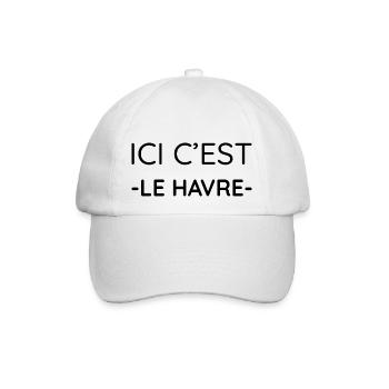 Hier ist Le Havre (schwarz) - Baseballkappe - Weiß/Weiß - Vorne