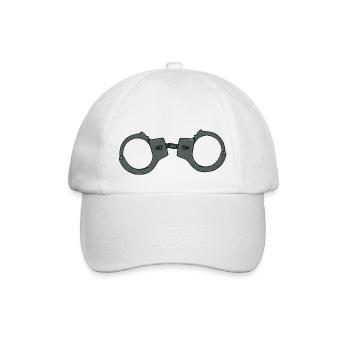 Handschellenarmband Polizei Handschelle Menote 1309 A - Baseballkappe - Weiß/Weiß - Vorne