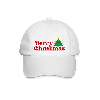 Frohe Weihnachten - Baseballkappe - Weiß/Weiß - Vorne