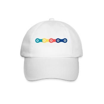 Bunte Fahrradketten - Baseballkappe - Weiß/Weiß - Vorne