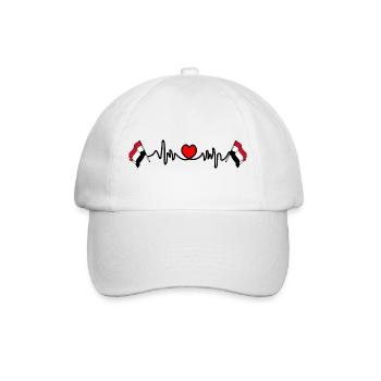Herzfrequenz-Cardio für Jemen - Baseballkappe - Weiß/Weiß - Vorne