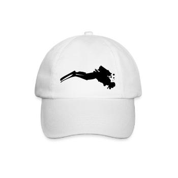 Taucher mit Luftblasen Unterwasser - Baseballkappe - Weiß/Weiß - Vorne