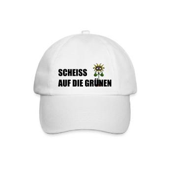 Gegen Grüne Politik Sonnenblume - Baseballkappe - Weiß/Weiß - Vorne