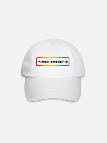 Regenbogen Menschenrechte - Baseballkappe - Weiß/Weiß