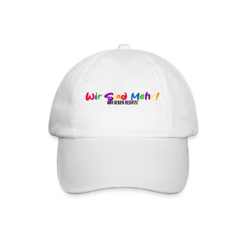 Bunte Vielfalt - Wir Sind Mehr! Wir gegen Rechts! - Baseballkappe - Weiß/Weiß - Vorne