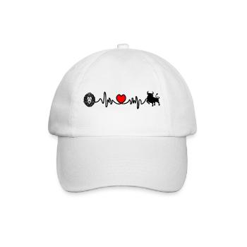 Herzfrequenz Cardio Löwe Stier - Baseballkappe - Weiß/Weiß - Vorne