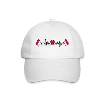 Herzfrequenz-Cardio für Indonesien - Baseballkappe - Weiß/Weiß - Vorne