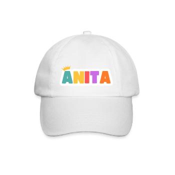 Anita! Personalisierbar - Baseballkappe - Weiß/Weiß - Vorne