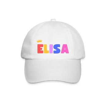 Elisa! Personalisierbar - Baseballkappe - Weiß/Weiß - Vorne