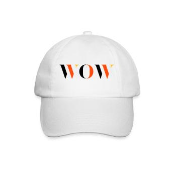 WOW dreifarbig - Baseballkappe - Weiß/Weiß - Vorne