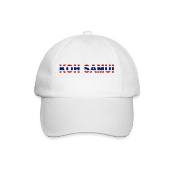 Koh Samui Thailand Flagge T-Shirt minimalistisch - Baseballkappe - Weiß/Weiß - Vorne