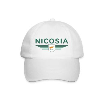 Nikosia Design – Hauptstadt Zyperns - Baseballkappe - Weiß/Weiß - Vorne