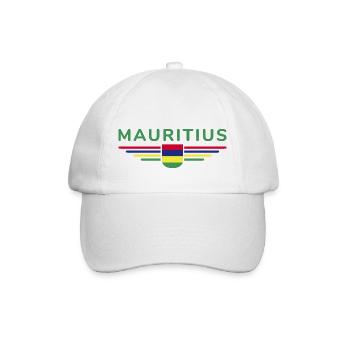 Mauritius T-Shirt – Insel-Fans & Liebhaber - Baseballkappe - Weiß/Weiß - Vorne