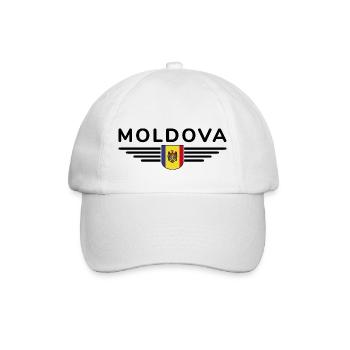 Moldau T-Shirt – Stolz auf Moldawien - Baseballkappe - Weiß/Weiß - Vorne