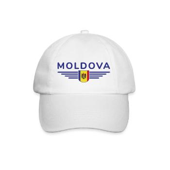 Moldau T-Shirt – Stolz auf Moldawien - Baseballkappe - Weiß/Weiß - Vorne