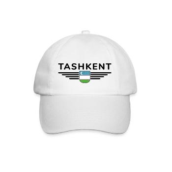 Taschkent T-Shirt – Usbekistans Herz - Baseballkappe - Weiß/Weiß - Vorne