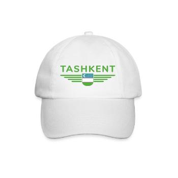 Taschkent T-Shirt – Usbekistans Herz - Baseballkappe - Weiß/Weiß - Vorne