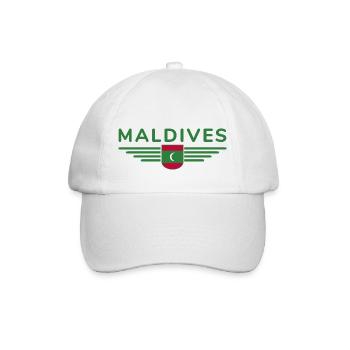 Malediven Fans: Exklusive Shirts - Baseballkappe - Weiß/Weiß - Vorne