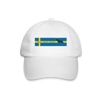 Schweden - Sverige - Sweden - Elch - Baseballkappe - Weiß/Weiß - Vorne