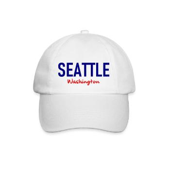 Seattle - Washington - USA - United States - Baseballkappe - Weiß/Weiß - Vorne