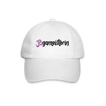 Jogameisterin - Typografisches OM (3-Farbig) - Baseballkappe - Weiß/Weiß - Vorne