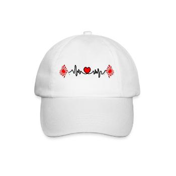 Heartbeat & Rising Sun Flaggen - Baseballkappe - Weiß/Weiß - Vorne