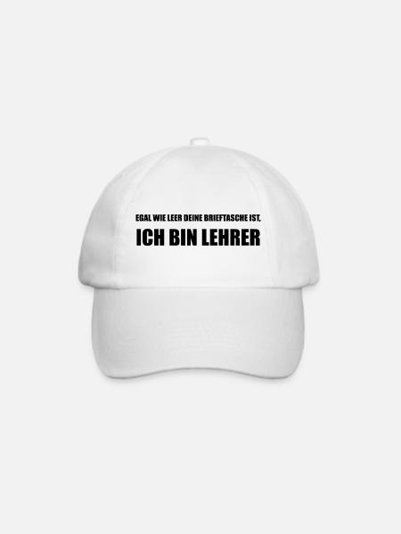 Lehrer-Spruch: Egal wie leer deine Brieftasche - Baseballkappe - Weiß/Weiß